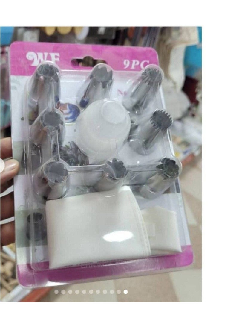 Stainless steel cake piping bag, 8 pieces - Image 3